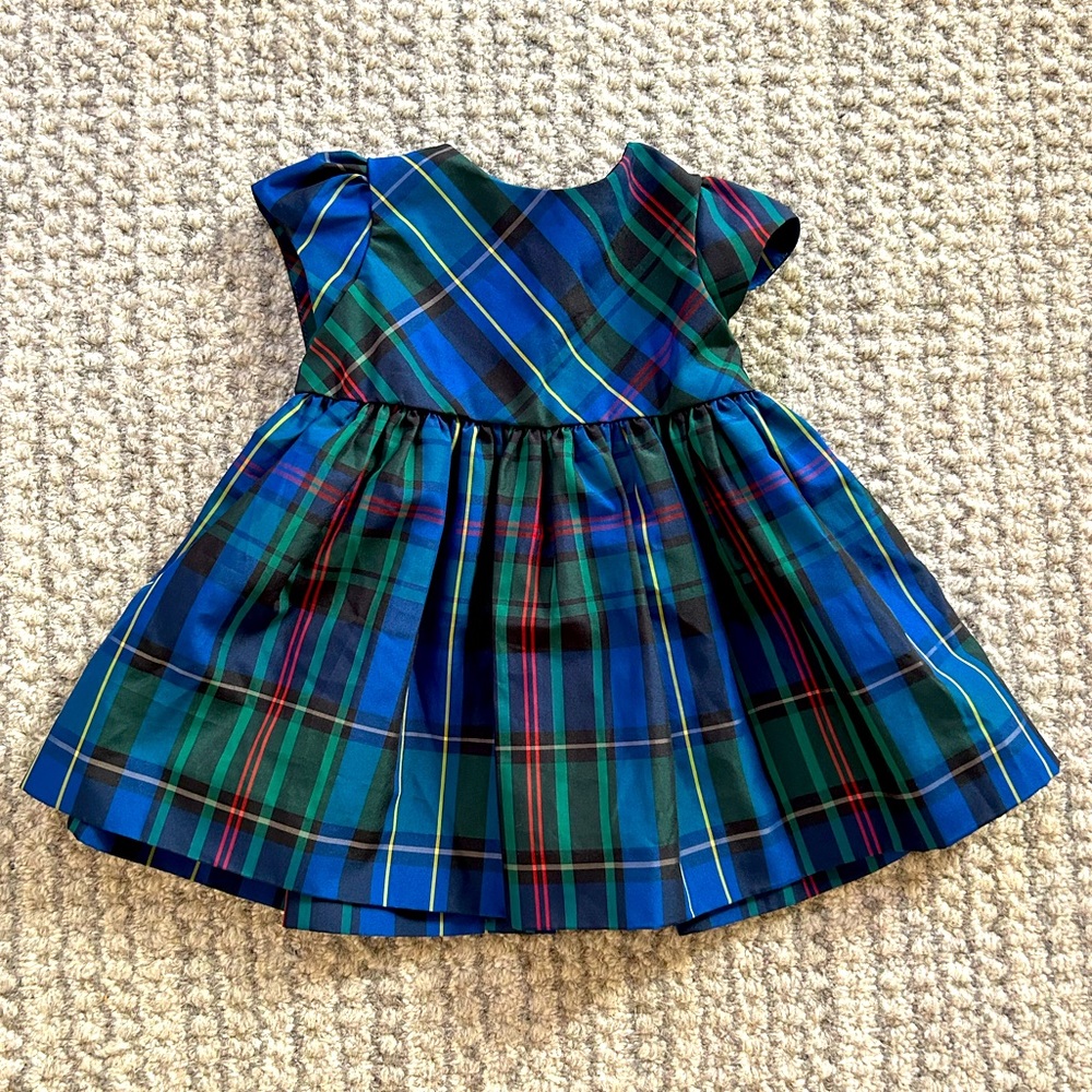 Ralph Lauren Polo Infant Girls Plaid Holiday Dress Size 3 Months.